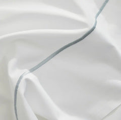 Percale Embellished Sheet Set - White/Shore Embroidered