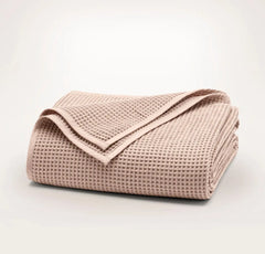 Waffle Bed Blanket - Dusty Rose