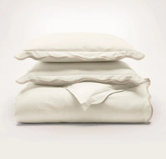 Signature Embellished Duvet Set - Cream/Sand Curved Edge