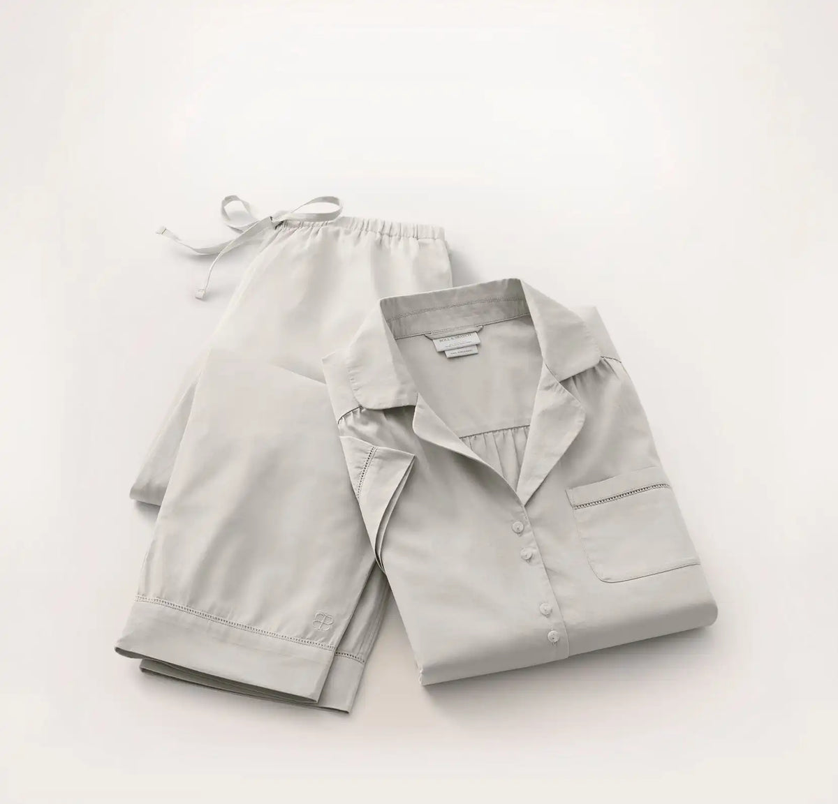 Signature Short Sleeve & Pants Pajama Set - Pewter