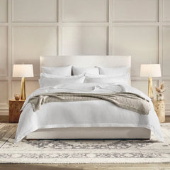 Percale Hemmed Duvet Set - White