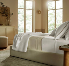 Percale Embellished Pillowcase Set - White/Oak Framed