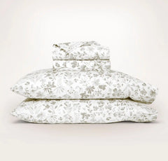 Signature Hemmed Sheet Set - Pewter Botanical