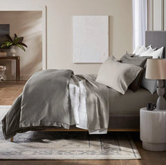 Percale Hemmed Sheet Set - Pewter