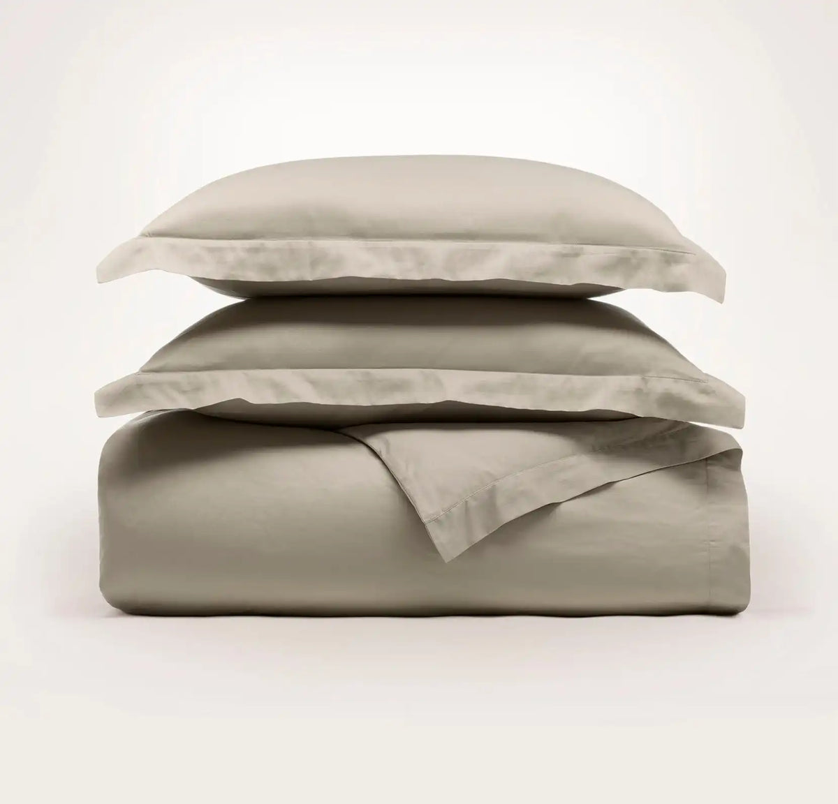 Percale Hemmed Duvet Set - Oak