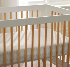 Signature Fitted Crib Sheet - Pewter Cotton Tail