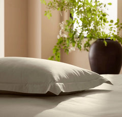 Percale Hemmed Duvet Set - Oak