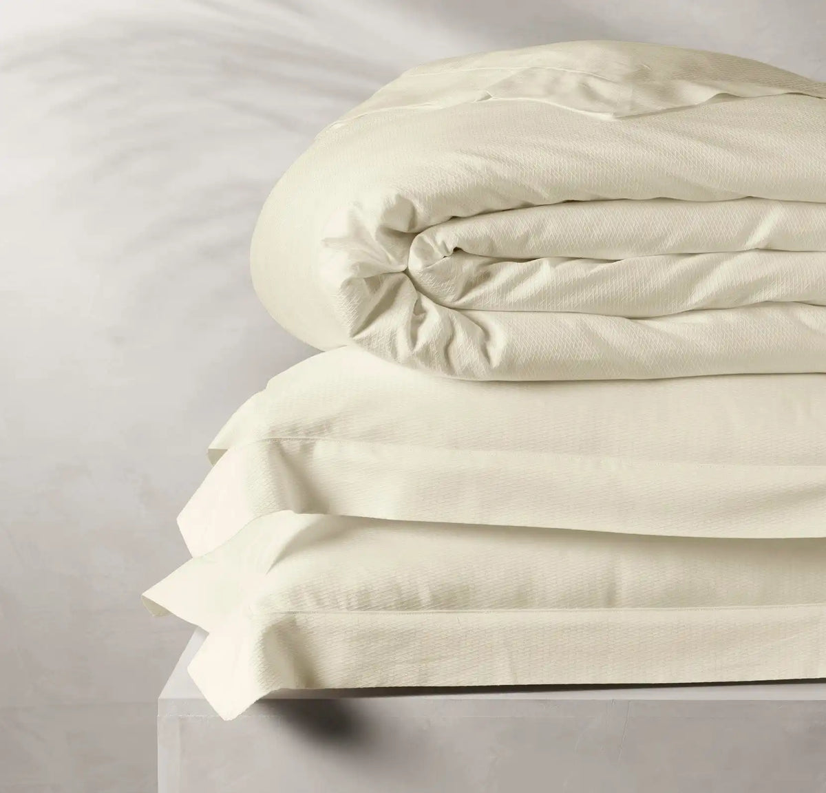 Reserve Embellished Duvet Set - Ivory Lattice Jacquard