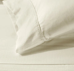 Reserve Embellished Pillowcase Set - Ivory Lattice Jacquard