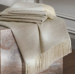 Alpaca Lattice Oversized Throw Blanket - Oak/Ivory