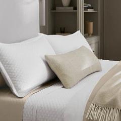Reserve Lattice Quilted Sham - White