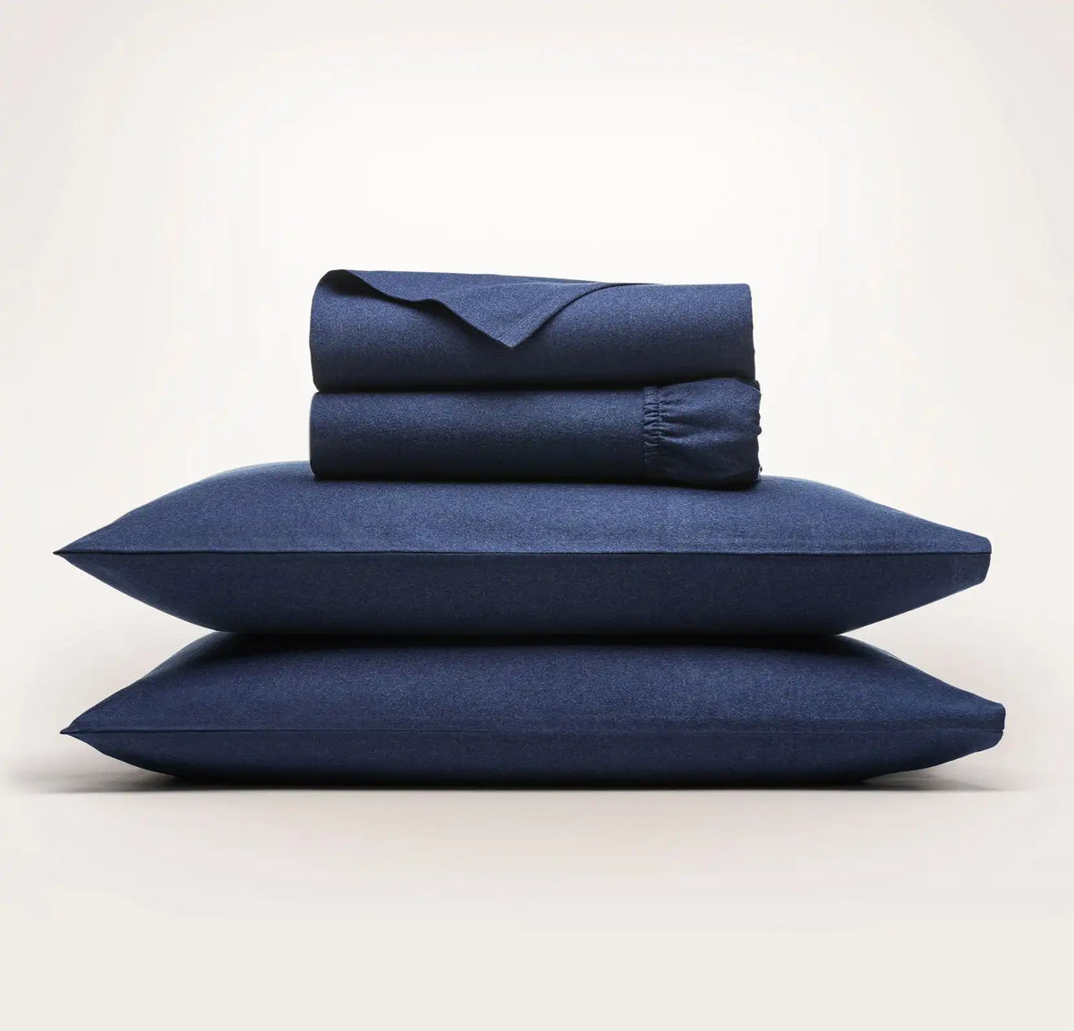 Flannel Sheet Set - Heathered Navy