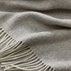 Alpaca Lattice Oversized Throw Blanket - Stone/Pewter