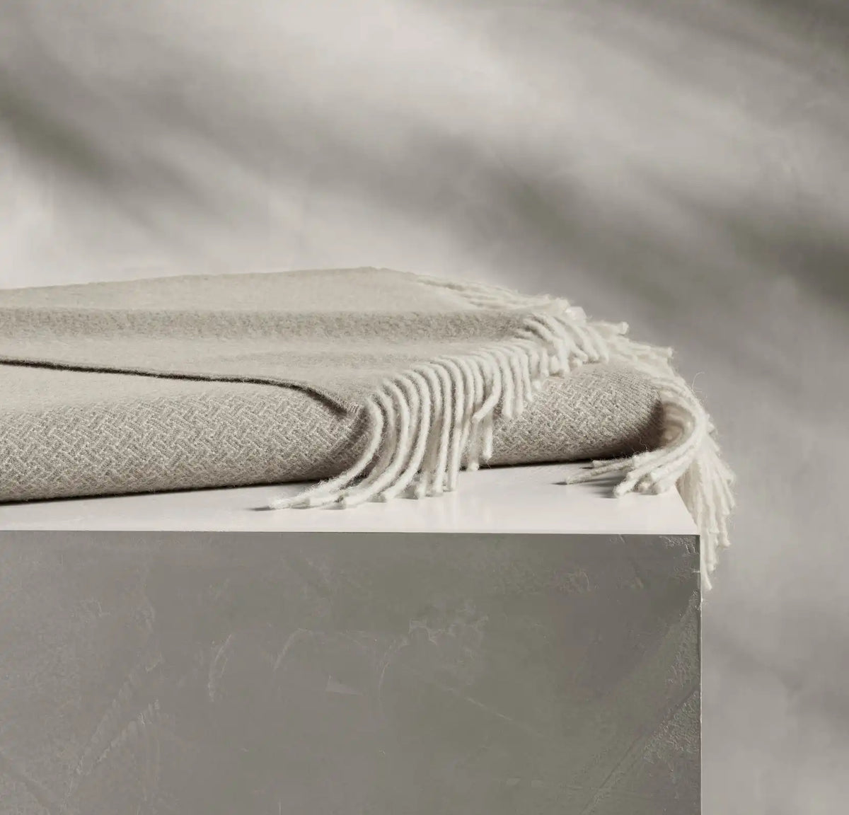 Alpaca Lattice Oversized Throw Blanket - Oak/Ivory