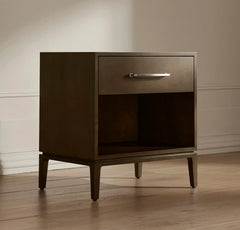 Single Drawer Wood Nightstand - Espresso