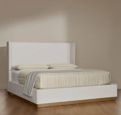Upholstered Wingback Bed - Sand