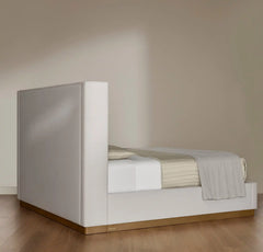 Upholstered Wingback Bed - Sand