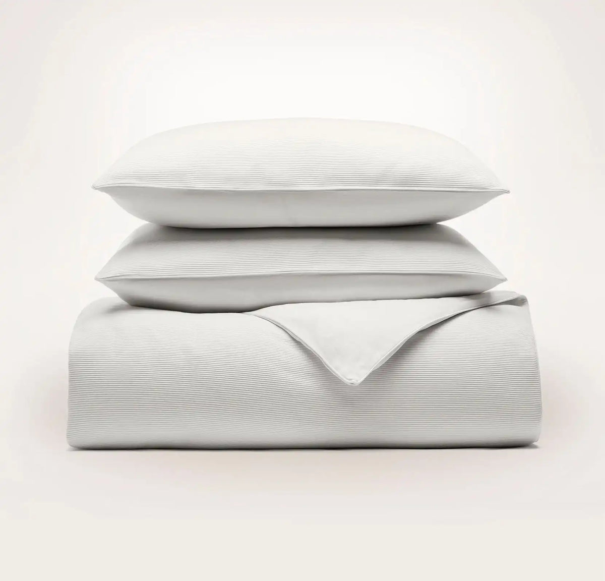 Ottoman Rib Duvet Set - White