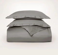 Signature Hemmed Duvet Set - Stone