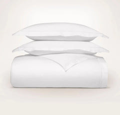 Percale Embellished Duvet Set - White/White Embroidered