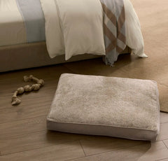Piped Edge Pet Cushion - Biscuit