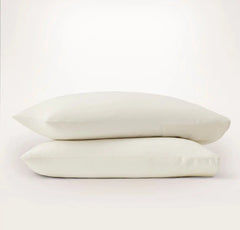 Signature Embellished Pillowcase Set - Cream/Cream Piped Edge