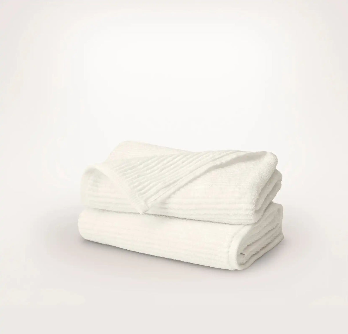 Turkish Ribbed Hand Towels (Pair) - Cream