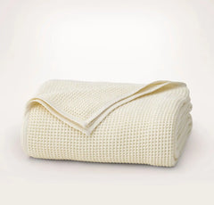 Waffle Bed Blanket - Cream