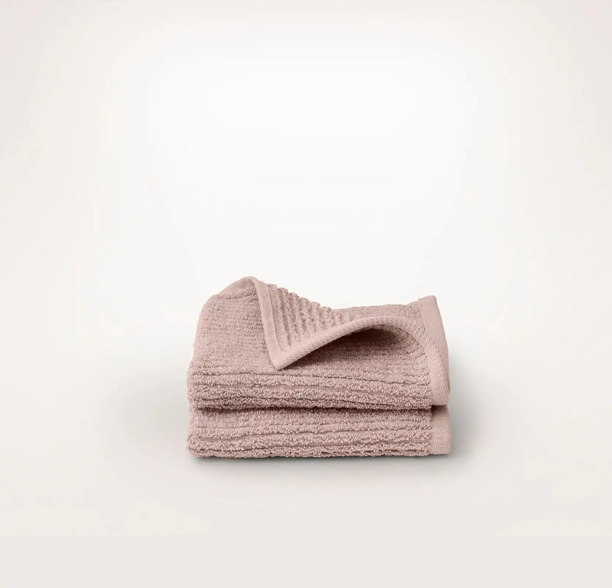 Turkish Ribbed Washcloths (Pair) - Dusty Rose