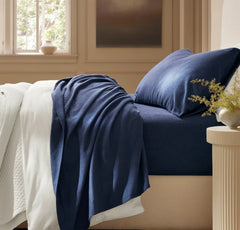 Flannel Sheet Set - Heathered Navy