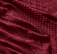 Aran Knit Throw Blanket - Holly