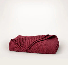 Aran Knit Throw Blanket - Holly