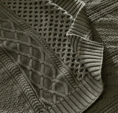 Aran Knit Throw Blanket - Juniper