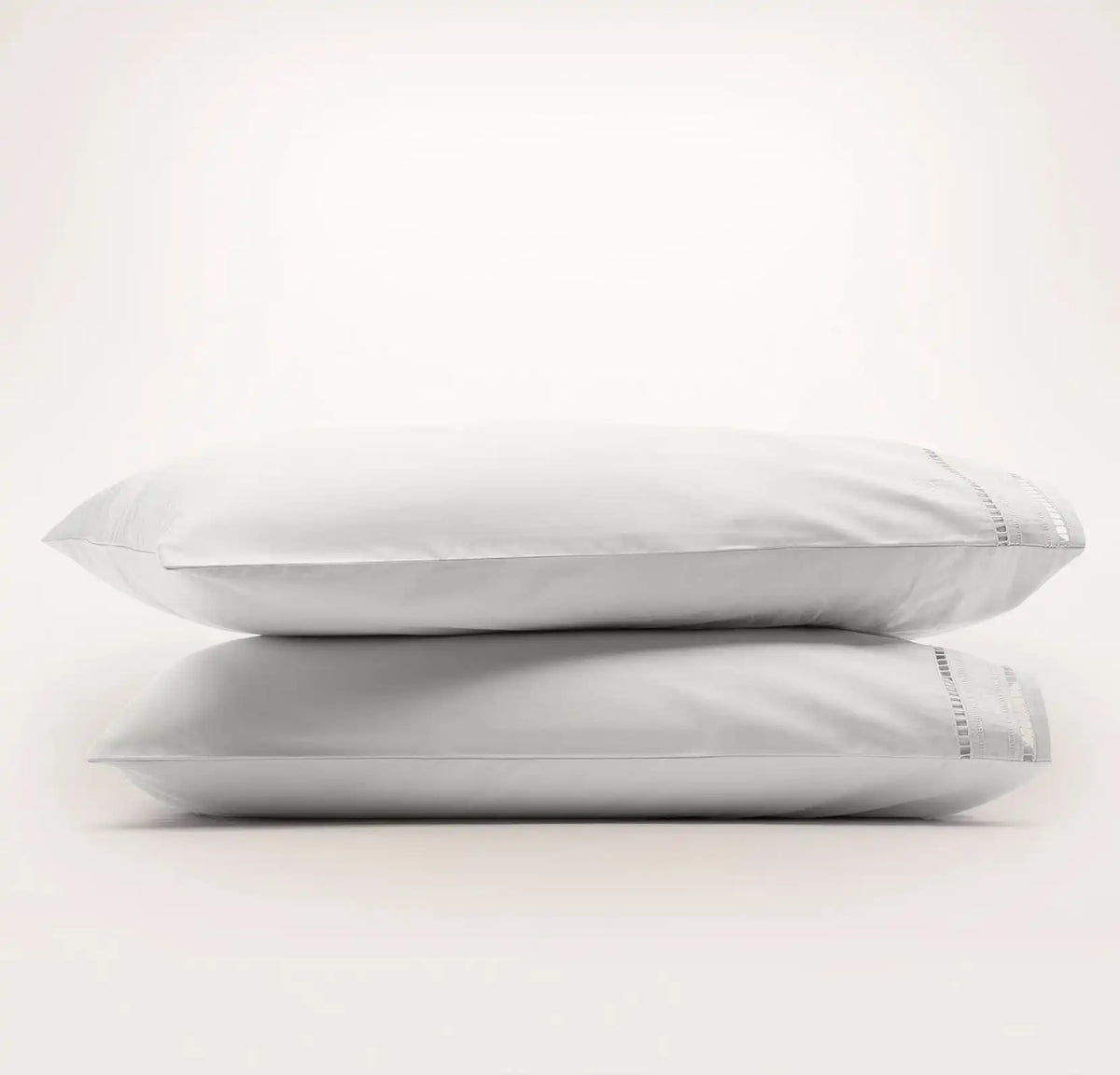 Signature Embellished Pillowcase Set - Mist/Mist Ladder Stitch