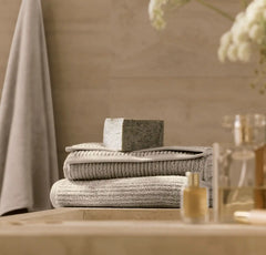Turkish Ribbed Hand Towels (Pair) - Oak