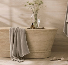 Turkish Ribbed Bath Towel - Oak