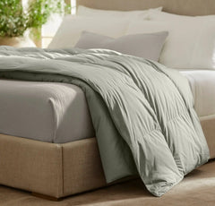 Percale Quilted Down Comforter - Sageleaf