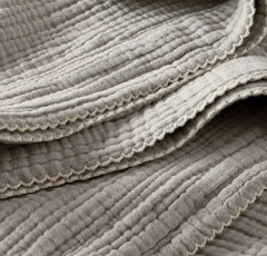 Dream Bed Blanket - Pewter/Cream Picot