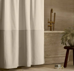 Ottoman Ribbed Shower Curtain - Sand