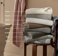 Turkish Ribbed Bath Towel - White