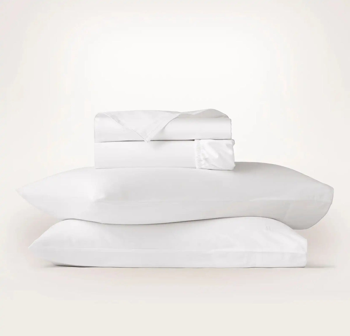 Signature Embellished Sheet Set - White/White Piped Edge