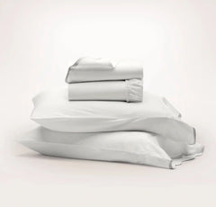 Signature Embellished Sheet Set - White/Mist Curved Edge