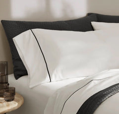 Signature Embellished Pillowcase Set - White/Night Embroidered