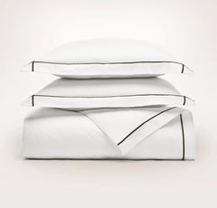 Signature Embellished Duvet Set - White/Night Embroidered