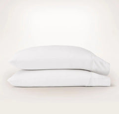 Percale Embellished Pillowcase Set - White/White Embroidered