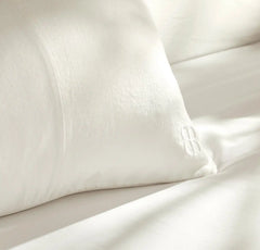 Linen Velvet Paneled Pillow Cover (20x20) - White