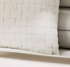 Linen Woven Icon Pillow Cover (Petite Lumbar) - White