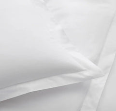 Percale Hemmed Duvet Set - White