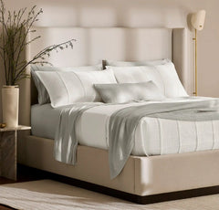 Signature Modern Grid Quilted Sham - White