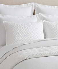 Signature Basketweave Quilted Sham - White